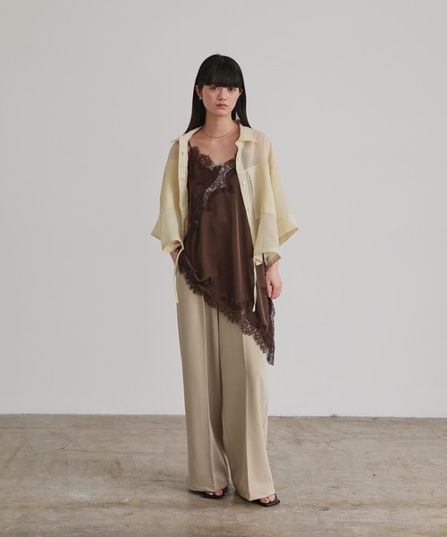 26SS 新品未使用 【LOHEN】シアージャガードクロップドブラウス ブラウス シャツ 半袖 シアークロップドシャツ レディース : ZOZOTOWN