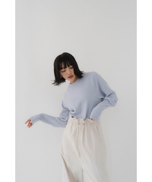 balloon sleeve jacquard tops レディース