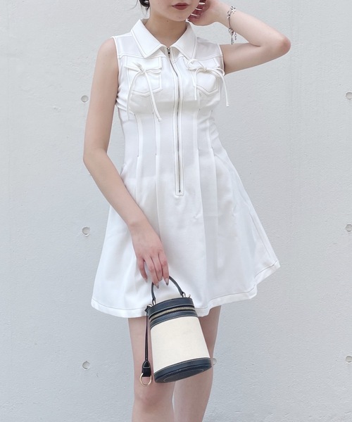 one way（ワンウェイ） ワンピース ノースリフロントジップワンピース