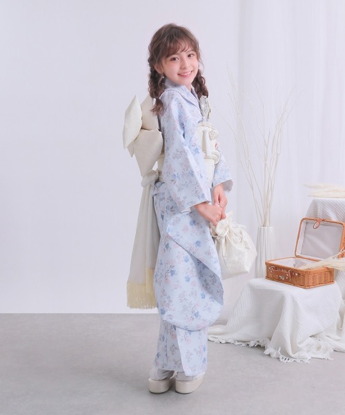 四つ身着物　１５点セット　七五三　女の子　着物セット　１１５-１２５　水色　花柄 KYOETSU（京越） 着物 七五三 着物 四つ身 7歳 女の子 15点セット
