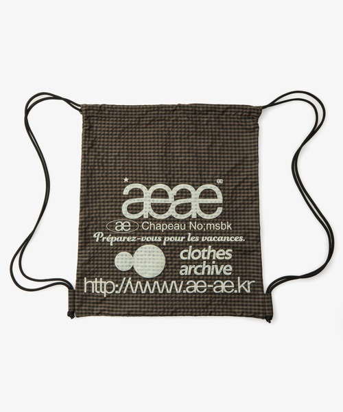 aeae デイバック リュック WEB LOGO CHECK GYM SACK レディース