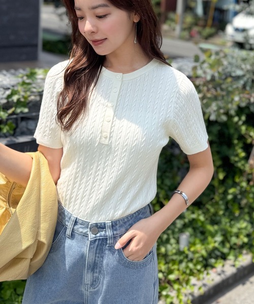 【極美品】シーエフシーエル ニット 半袖 ブラック 3サイズ Mサイズ相当 classicalelf ニット セーター シンプルな心地よさ。半袖