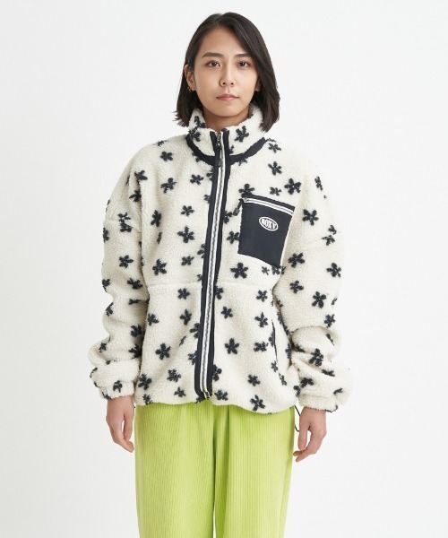 「ROXY」 ジップアップブルゾン SMALL ナチュラル レディース_画像4