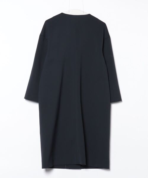 「AMACA」 ノーカラーコート 38 ダークネイビー レディース_画像2