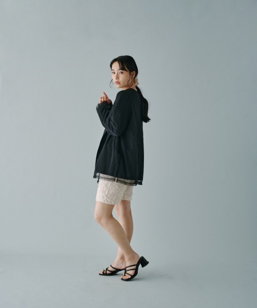 terrace ジャケット テーラードジャケット チュールレースレイヤード 