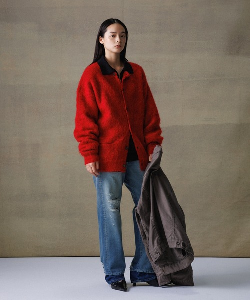 ADAM ET ROPE'（アダムエロペ） カーディガン モヘアミックス オーバー