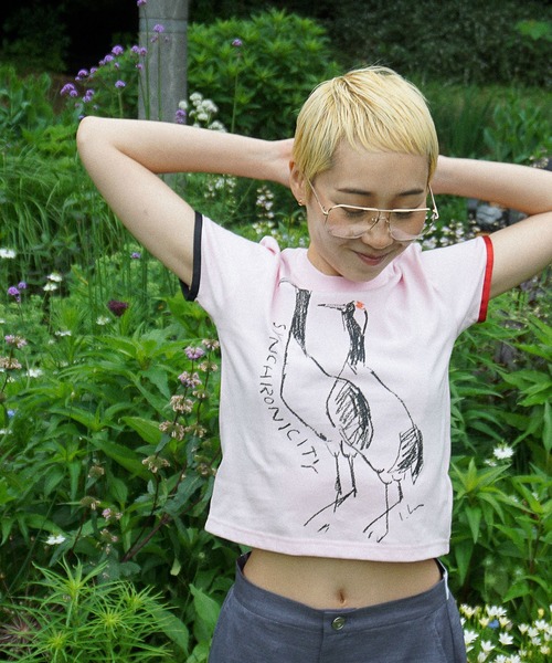 tシャツ LEE IZUMIDA × CROPPED T-SHIRT / リーイズミダクロップドTシャツ レディース