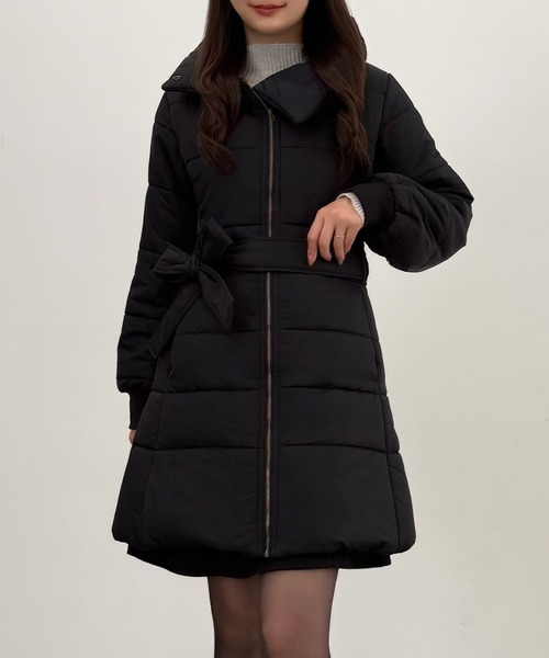 ダウンコート　プリンセスライン　ボリューム　　❣️珍品❣️黒 CENEA（セネア） ダウンコート ダウンジャケット 2wayフロントジップ