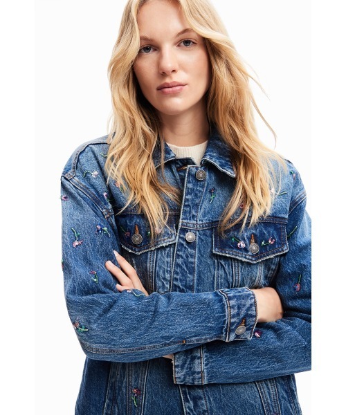 「Desigual」 デニムジャケット L ブルー レディース