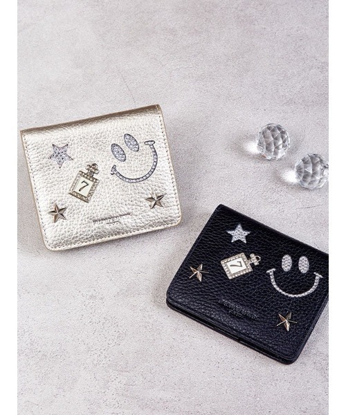 ◾︎極美品◾︎ サロンドアルファード ルクーチェ 二つ折り ミニ財布 レザー 黒 01760_img009_d957f6b6-4094-