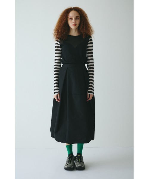 HeRIN.CYE tシャツ Border sleeve mesh inner tops ボーダー