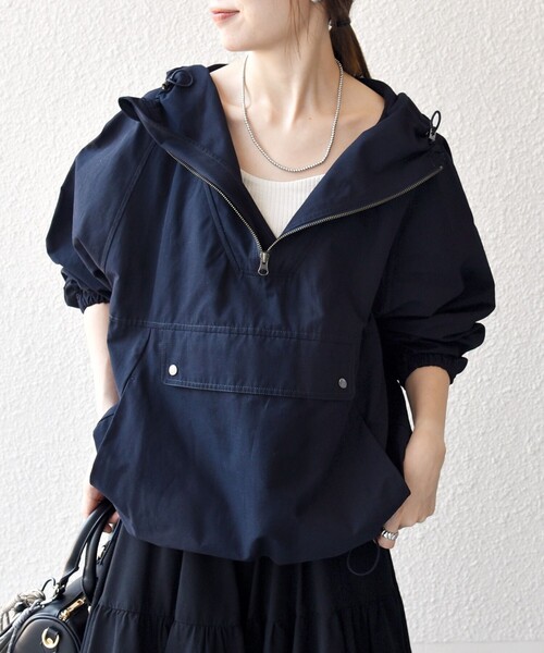 SHIPS any マウンテンパーカー ウインドブレーカー any: ハーフジップ