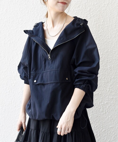 SHIPS any マウンテンパーカー ウインドブレーカー any: ハーフジップ