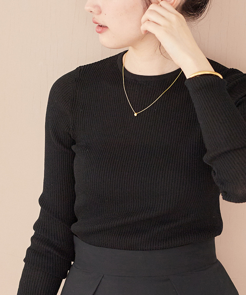 新品　plageプラージュ Decollete ニット ブラック plage（プラージュ）の「Decollete ニット◇（ニット/セーター）」 - WEAR