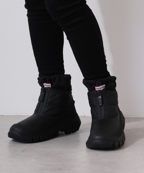 HUNTER スノーブーツ 23cm ブラック HUNTER（ハンター） ブーツ 23cm ホワイト×ブラック レディース