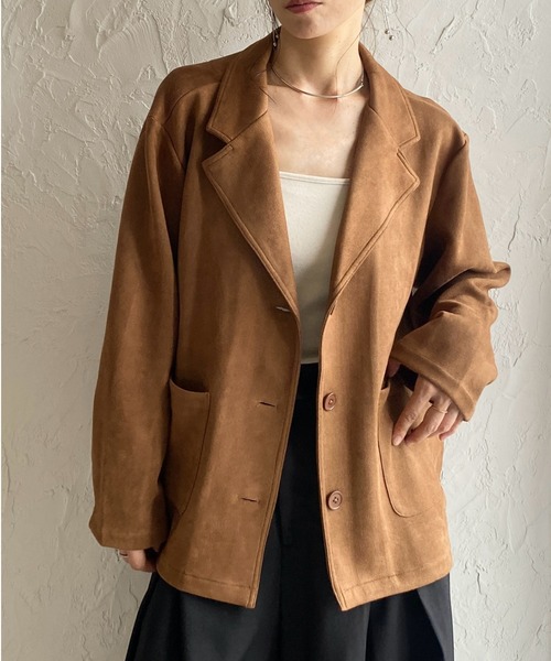 She's Closet ジャケット テーラードジャケット フェイクスエード長袖