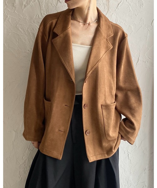 She's Closet ジャケット テーラードジャケット フェイクスエード長袖