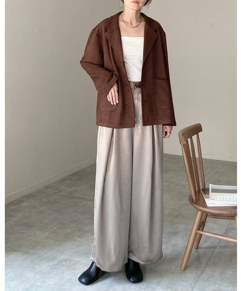 She's Closet ジャケット テーラードジャケット フェイクスエード長袖