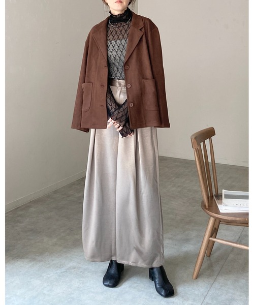 She's Closet ジャケット テーラードジャケット フェイクスエード長袖