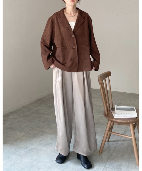 She's Closet ジャケット テーラードジャケット フェイクスエード長袖