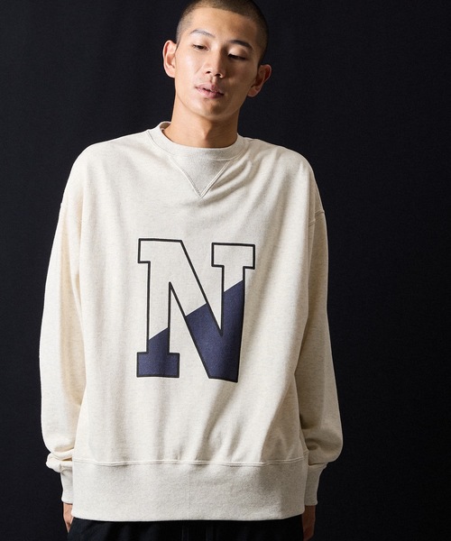 THE EDITOR ナンバー スウェット 刺繍 スター トレーナー グレー NUMBER (N)INE（ナンバーナイン） トレーナー スウェット VINTAGE