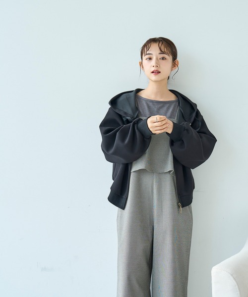 mil（ミル） パーカー クロップド ダブルジップパーカー「588108