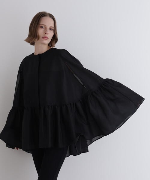 LE PHIL（ル フィル） ブラウス シャツ シアーオーガンジーケープ