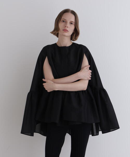 エブール　フラッフィーオーガンジーブラウス 中古・古着通販】ebure (エブール) フラッフィーオーガンジー シャツ