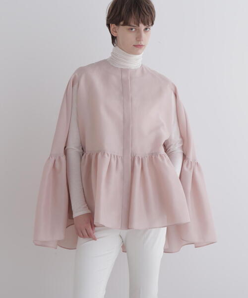 LE PHIL（ル フィル） ブラウス シャツ シアーオーガンジーケープ