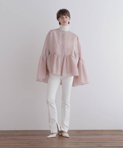 LE PHIL（ル フィル） ブラウス シャツ シアーオーガンジーケープ