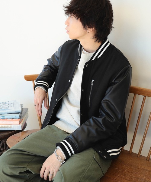 BEAMS HEART（ビームス ハート） スタジャン LARGE ブラック メンズ