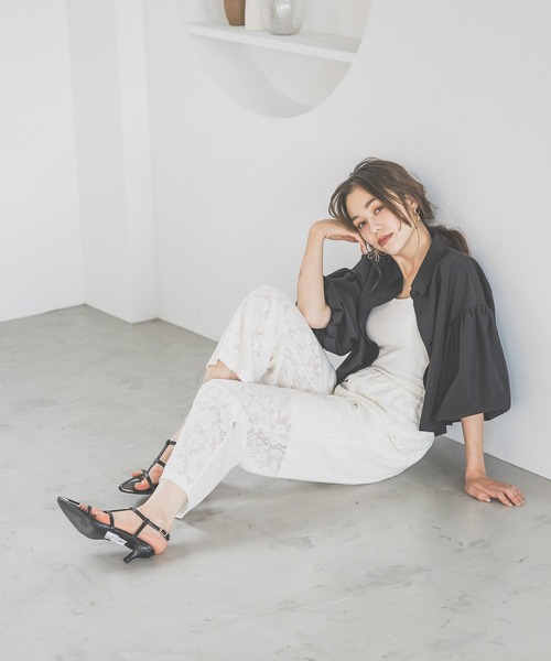 「mysty woman」 イージーパンツ FREE オフホワイト レディース_画像2