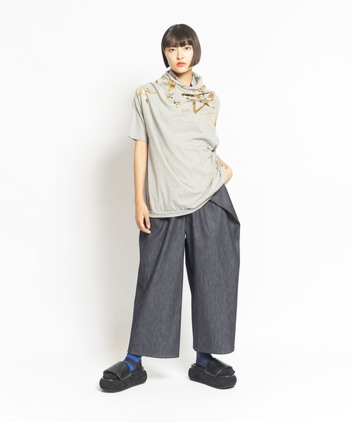 gomme（ゴム） 半袖Tシャツ MEDIUM チャコールグレー レディース 