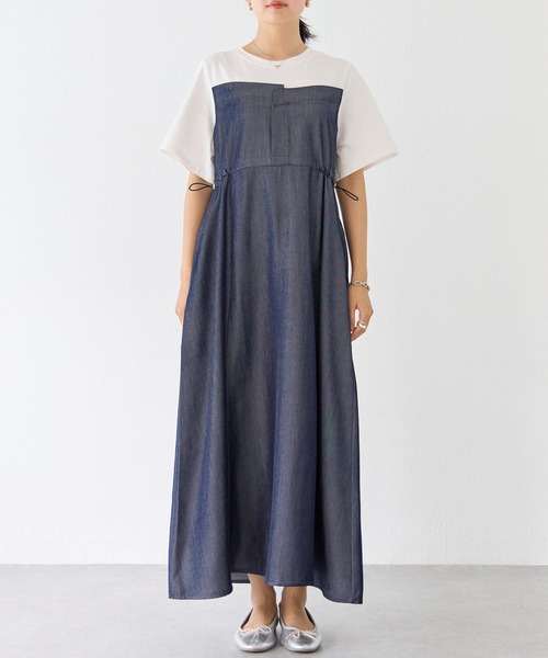 「LAVEANGE」 半袖ワンピース 5L ブラック レディース_画像5