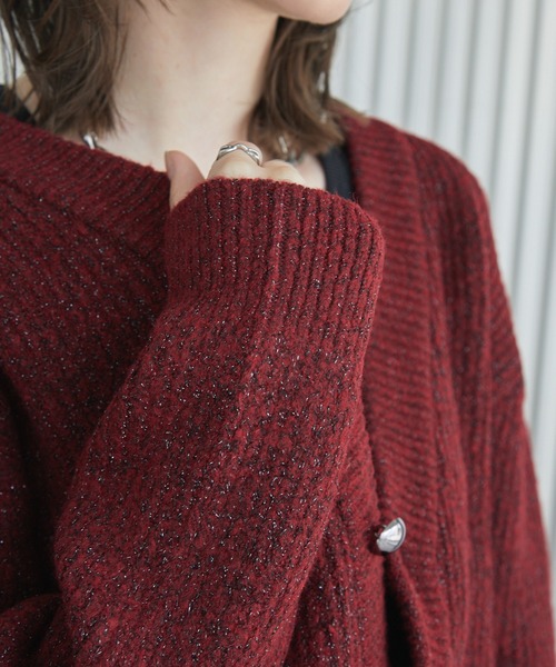 Spielio カーディガン 「Spielio」Shiny lurex cardigan / シャイニー 