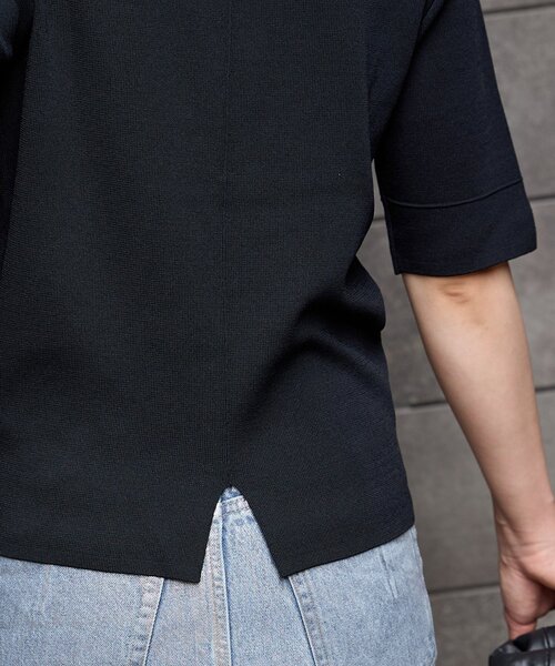 「B.C STOCK」 「Simplicite」半袖ニット FREE ブルー レディース_画像8