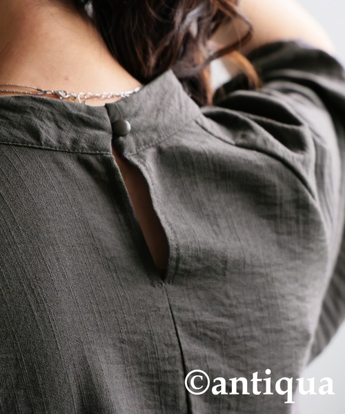 「antiqua」 「pattentorso」半袖ブラウス ONESIZE ブラック レディース_画像9