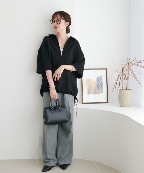 「DISCOAT」 半袖ブラウス MEDIUM ライトグレー レディース_画像3