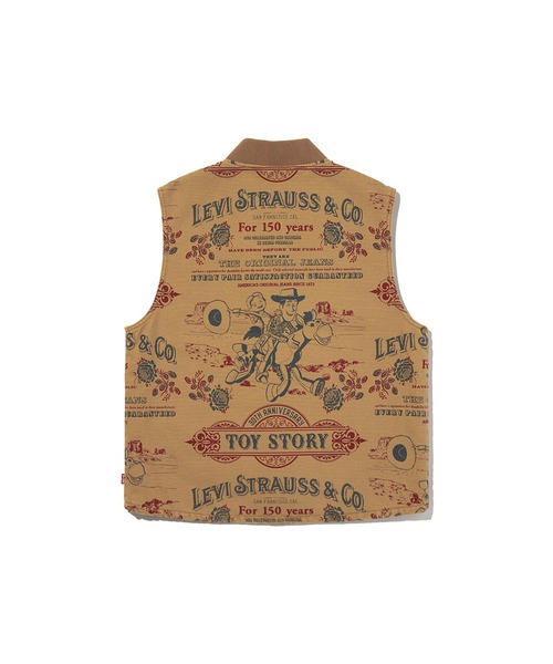 リーバイスtoystoryコラボアイテム 総柄ベスト Levi's（リーバイス） ベスト ジレ LEVI'S(R) x TOY STORY ジップ