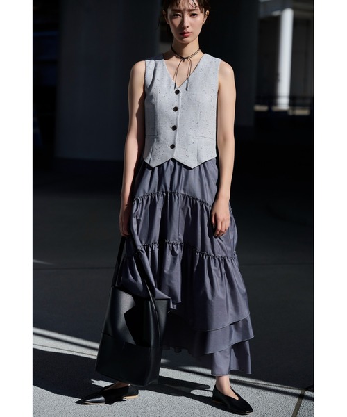 フレイアイディー　ノースリーブワンピース FRAY I.D（フレイ・アイディー） ノースリーブワンピース 1 グレー