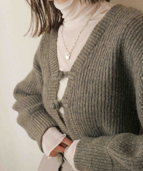 「Reurie'」 ニットカーディガン FREE ブルー レディース_画像9