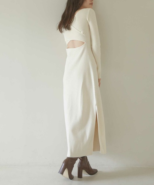 ACYM（アシーム） ワンピース Back open mix knit ワンピース