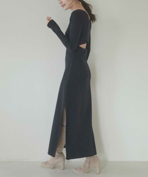 ACYM（アシーム） ワンピース Back open mix knit ワンピース