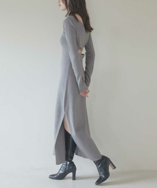 ACYM（アシーム） ワンピース Back open mix knit ワンピース