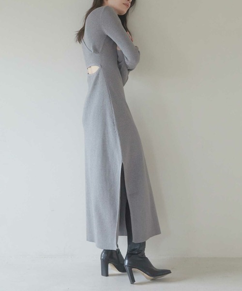 ACYM アシーム　ワンピース ACYM（アシーム） ワンピース Back open mix knit ワンピース