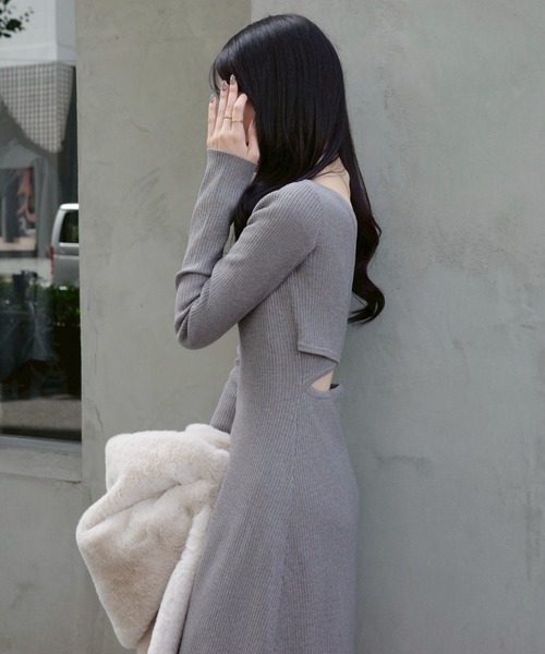 ACYM（アシーム） ワンピース Back open mix knit ワンピース
