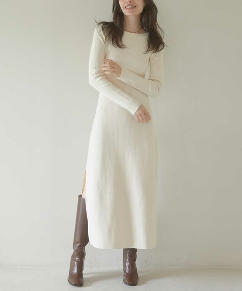 ACYM（アシーム） ワンピース Back open mix knit ワンピース