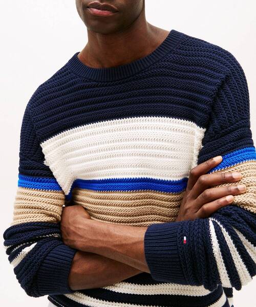 【新品タグ付き】トミーヒルフィガー カラーブロックニット/セーター L TOMMY HILFIGER（トミー・ヒルフィガー） セーター ニット カラー