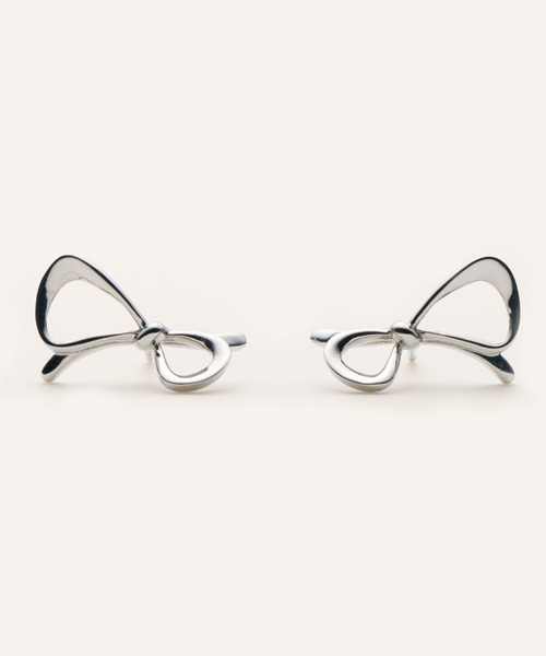 ピアス シルバー リボンピアス レディース