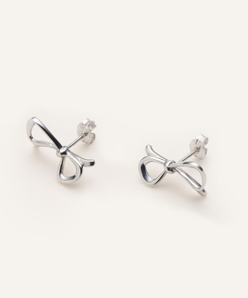 ピアス シルバー リボンピアス レディース_2